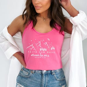 Faith Can Move Mountains Tank Tops, Faith Tank Tops, Religious Tank Tops, Jesus Lover Gifts, Cute Christian Mama Gift, Cute Bible Verse Tees image 6