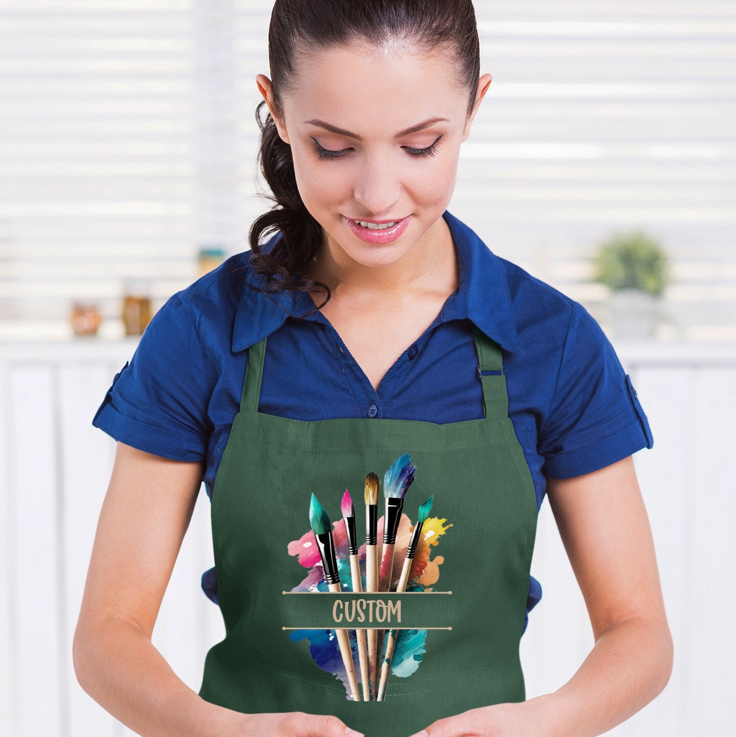 Personalized Art Apron with Pockets, Art Teacher Gift Apron, Art Party Apron, Painting Adults and Kids Apron, Artist Apron, Art Crafts Apron