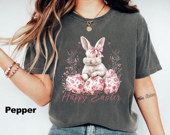 Comfort Colors® Funny Bunny Eggs Shirt, Spring Easter Shirt, Womens Easter Shirt, Cute Easter Gift, Easter Day Outfit, Happy Easter Day Tee
