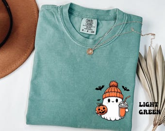 Comfort Colors® Cute Ghost Shirt, Cute Ghost Tshirt, Trendy Fall Season Shirt, Spooky Season Shirt, Funny Pumpkin Shirt, Funny fall shirt