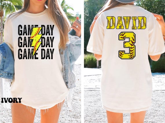Comfort Colors® Custom Softball Shirt, Softball Number and Name Shirt,Softball mom shirt, Personalized Softball Shirt, Softball Gift Shirt