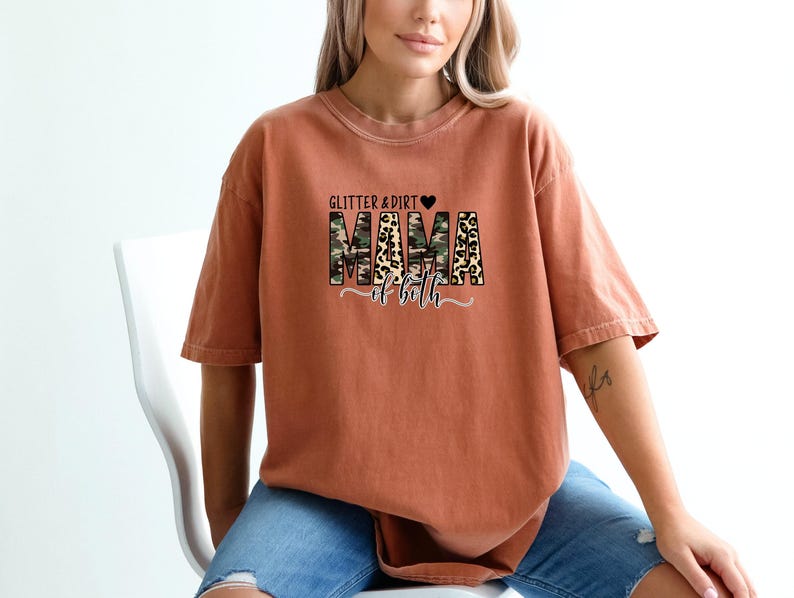 Comfort Colors® Mama Shirt, Mama Of Both Shirt, Camo Mama Tee, Mothers Day gift, Women's Leopard Mom Shirt, Mothers Day Apparel, Mom gift image 4