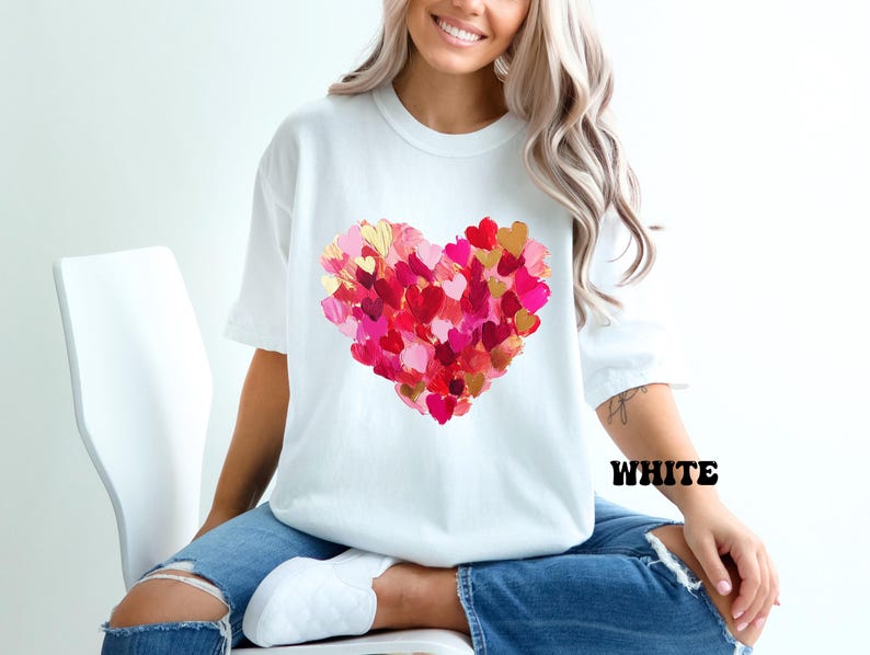 Comfort Colors® Cute Love Heart Shirt, Happy Valentines Day Shirt ...