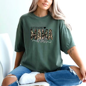 Comfort Colors® Mama Shirt, Mama Of Both Shirt, Camo Mama Tee, Mothers Day gift, Women's Leopard Mom Shirt, Mothers Day Apparel, Mom gift image 1