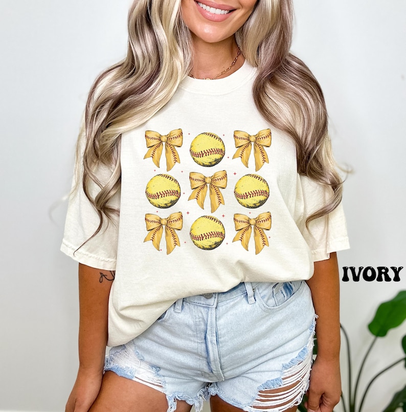 Comfort Colors® Retro Softball Shirt, Women Softball Game Day Shirt, Funny Softball Shirt, Gift for Softball Fan, Softball Team Matching image 1