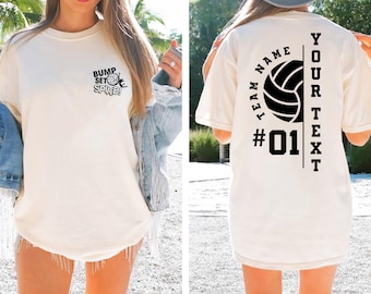 Comfort Colors® Volleyball Shirt, Bump Set Spike Tee, Custom Volleyball Shirt, Funny Team Shirt, Your Name Volleyball Shirt, Custom Game day