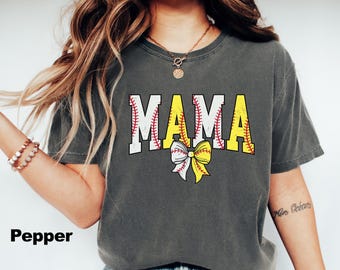 Comfort Colors® Softball & Baseball Mom Shirt, Ballpark Mama Shirt, Game Day Mom Shirt, Mothers Day Gift, Mom of Boy Shirt, Sport Mom Gift