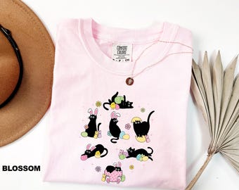 Comfort Colors® Funny Easter Cats Shirt, Cats Easter Shirt, Gift For Easter Day, Happy Easter Bunny Shirt, Kids Easter Shirt, Cat Lover Gift