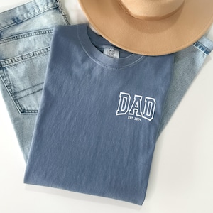 Comfort Colors® Dad Est Year Shirt, Cute Fathers Day Gift, New Dad Shirt, Personalized Dad Shirt, Custom Dad Est Shirt, Custom Papa gift image 4