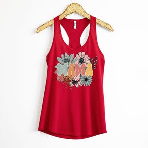 Mama Floral Tank Top, Mothers Day Tank Top, Retro Floral Mama Tank, Retro Mama Flower Tank, Mothers day gift, women tank top, mama shirt image 7