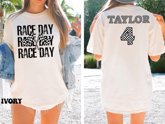 Comfort Colors® Custom Racing Day Shirt, Racing Season Mom Shirt, Custom Racing Gift, Checkered Race Shirt, Player Name Car Racing Shirt