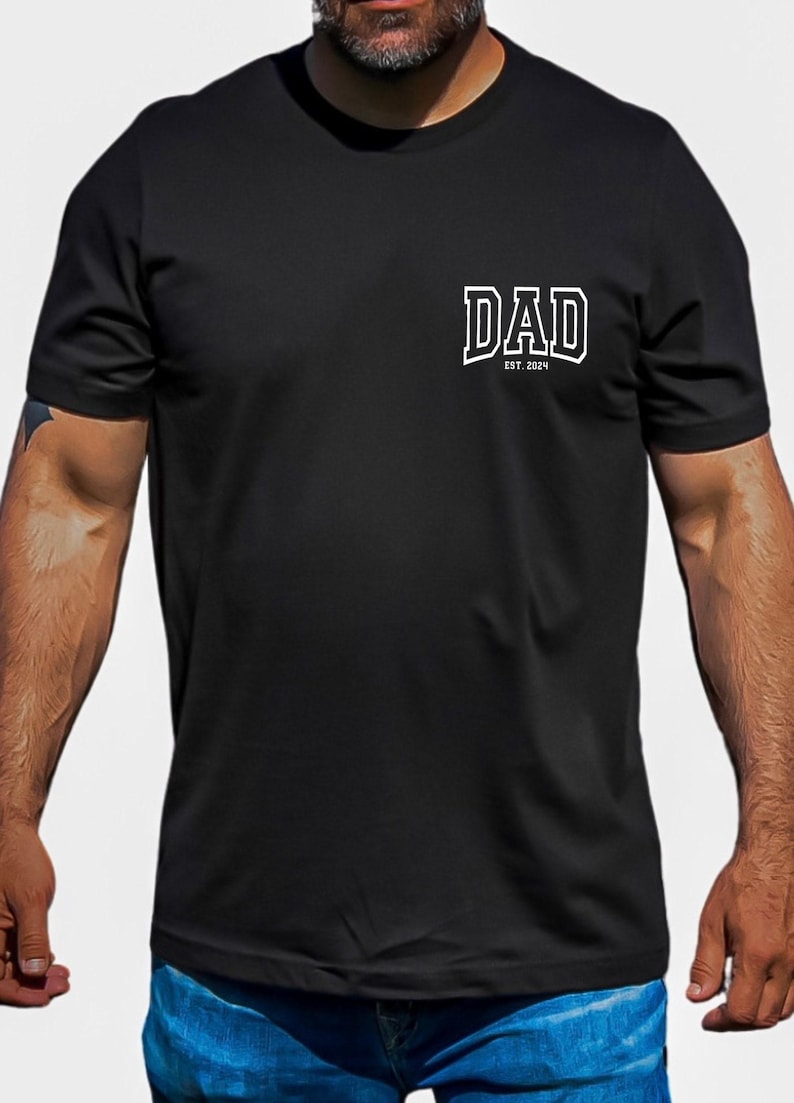 Comfort Colors® Dad Est Year Shirt, Cute Fathers Day Gift, New Dad Shirt, Personalized Dad Shirt, Custom Dad Est Shirt, Custom Papa gift image 8