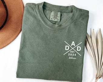 Comfort Colors® Personalized Dad Shirt, Dad Shirt with kids name, Custom Fathers Day gift, Dad Est Shirt, Husband Gift , Custom Papa Shirt