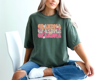 Comfort Colors® Grandma Shirt, Gift From Grandkids Shirt, Granny Tshirt, Flowers Grandma Tee, Mothers Day Gift, Grandma Announcement Shirt