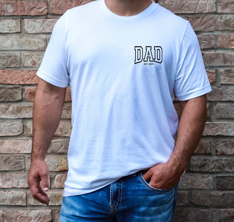 Comfort Colors® Dad Est Year Shirt, Cute Fathers Day Gift, New Dad Shirt, Personalized Dad Shirt, Custom Dad Est Shirt, Custom Papa gift image 7