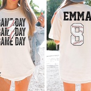 Comfort Colors® Custom Baseball Tee, Your Name Baseball, Custom Baseball Shirt, Custom Game Day Shirt, Baseball Shirt, Baseball Mom Tee