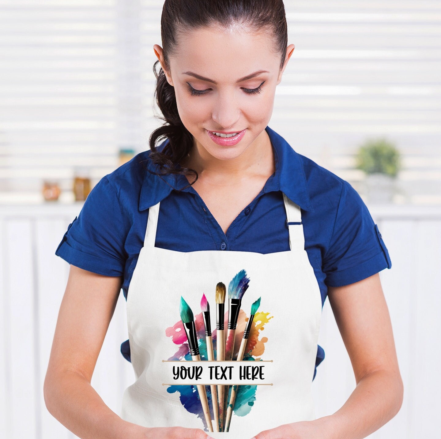 Personalized Art Apron with Pockets, Art Teacher Gift Apron, Art Party Apron, Painting Adults and Kids Apron, Artist Apron, Art Crafts Apron