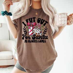 Comfort Colors® Put Out For Santa Tee, Funny Christmas Cookies Shirt, Merry Christmas shirt, Womens Christmas, Holiday Shirt, Christmas Gift image 1