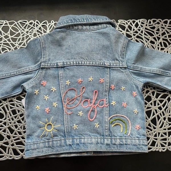 Most Cute Personalized Denim Jacket for Babies and Toddlers - Custom Name Jean Jacket - Ideal Gift for Baby Showers or Birthdays