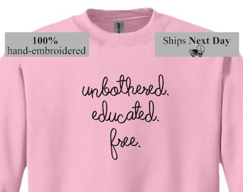 Lingua Franca Chain Stitch Embroidery . Custom Phrase . Minimalist Apparel . Progressive Gift