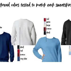 embroidered crewneck inspirational phrase custom embroidery pro democracy human rights, feminism, women's march image 4