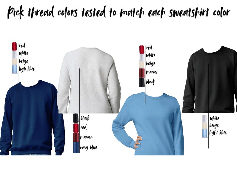 embroidered crewneck inspirational phrase custom embroidery pro democracy human rights, feminism, women's march image 4