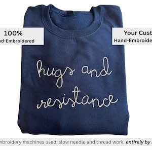 Hugs and Resistance, PERSONALIZED TEXT, Lingua Franca style, Christmas Gift