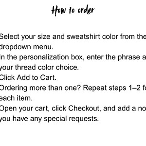 embroidered crewneck inspirational phrase custom embroidery pro democracy human rights, feminism, women's march image 6