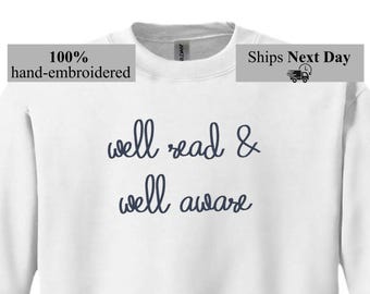 Custom Embroidery for Thinkers, Readers, Scholars - Chain Stitch - Lingua Franca - Minimalistic Custom Apparel