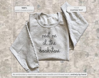 Custom Chain Stitch Text (Lingua Franca Style) - meet me at the library