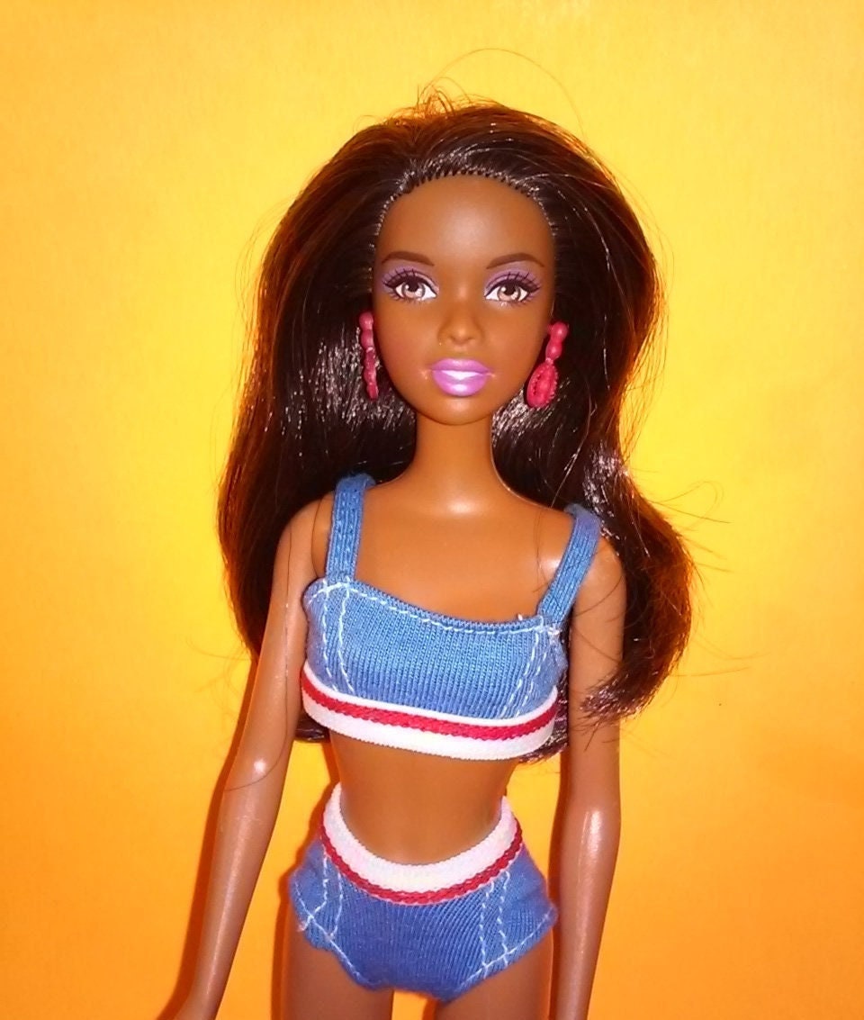 70s/80s Authentic Vintage Black Hair Mattel BARBIE Afro-american Christie  Fashion Doll European Edition Superstar Rockers Original Dress 