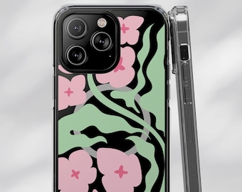 Wildflower iPhone Case: Clear Boho Floral MagSafe Cover