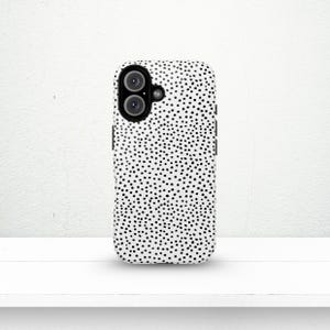 Boho Aesthetic White & Black Polkadot MagSafe Phone Case For iPhone 16 15 14 Pro Max Boho Chic Modern  pattern Luxurious MagSafe Case Gift