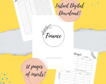 Minimalistic Finance Planner Inserts! Happy Planner Inserts, Budget Digital Planner, Savings Trackers, Printable Trackers, Kismetplanning