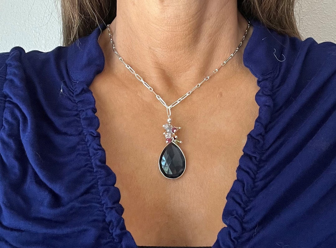 Blue Sapphire Necklace. Blue Sapphire Necklace With Sterling Silver ...