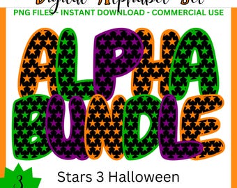 Halloween Polka Dot Digital Alphabet Set, Printable PNG Alpha Pack ...