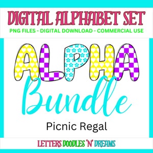 Herzen & Blumen Digitales Alphabet Set, druckbares PNG Alpha Pack Design, Doodle Clipart Buchstaben für kommerzielle Nutzung und persönliche kundenspezifische Kunst
