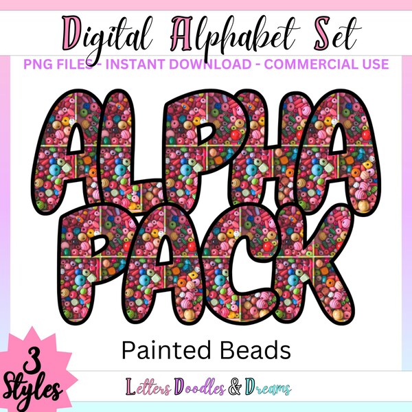 Bead Letters Clipart - Etsy