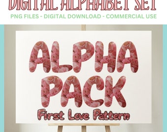 Water Surface Digital Alphabet Set, Printable PNG Alpha Pack Design ...