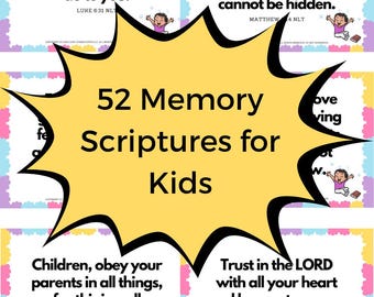 52 Memory Scriptures For Kids - Digital Download