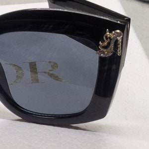 PAIR 3 - Black oversized frames with jeweled pump charms