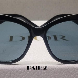 PAIR 2 - Black cateye frames with jeweled pump and bow charms