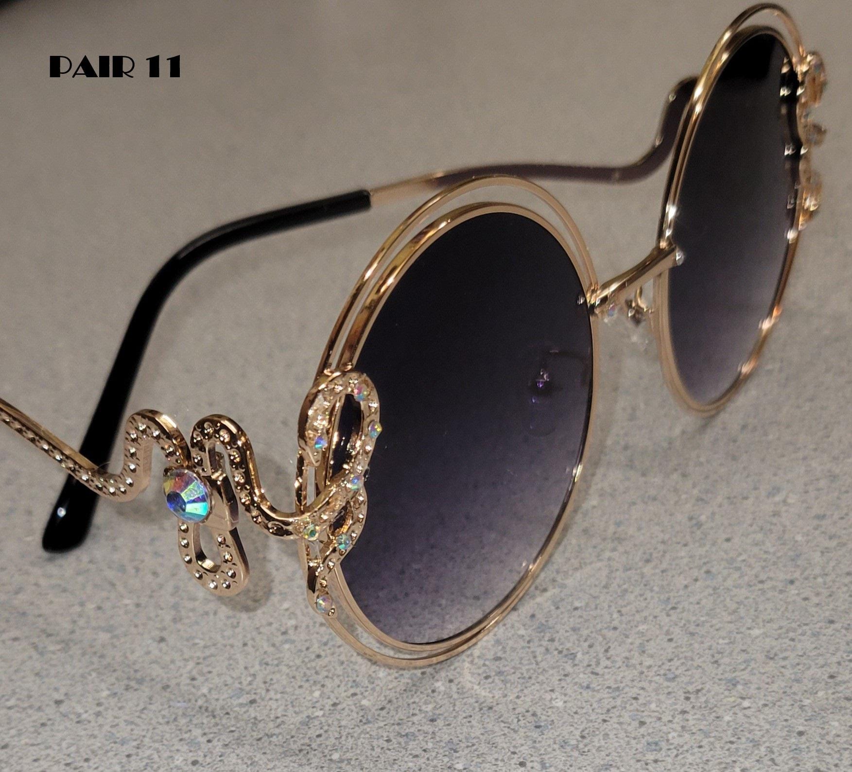 Silvertone Snakedesign Sunglasses Rainbow Snake Sunglasses – Rave Fashion Goddess main image 2