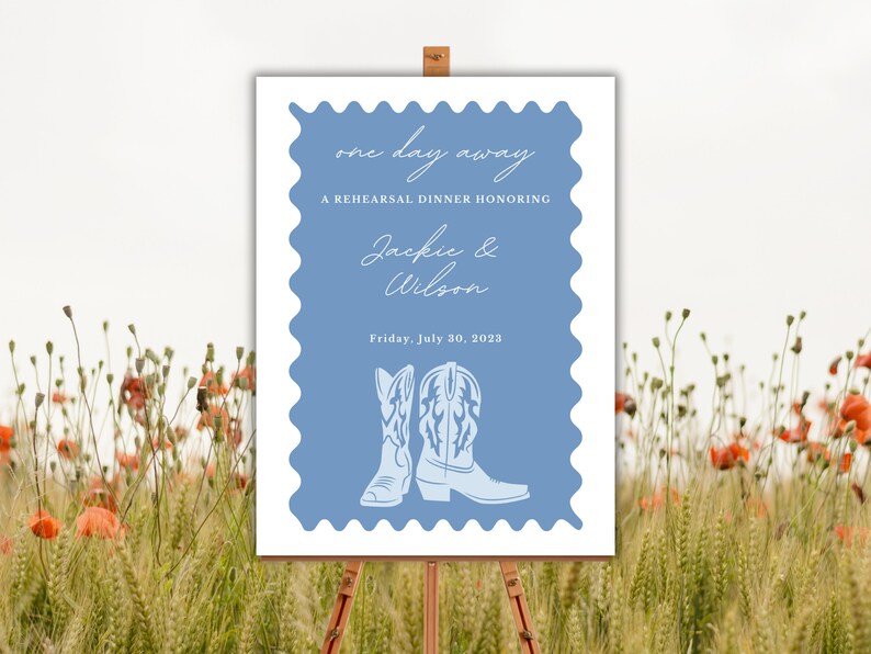 Rehearsal Dinner Sign Template Cowboy Boots Sign Country Rehearsal