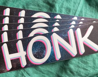 Funny “HONK” Bumper Sticker - 11.5” x 3”