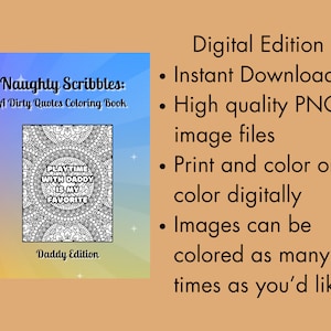 Naughty Scribbles: A Dirty Quotes Coloring Book, Daddy Edition - Printable Digital Coloring Pages