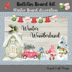Winter Classroom Bulletin Board kit/ Printable Snow Theme Decoration for Kids/ Let Snow Design for Teachers and School Activities.