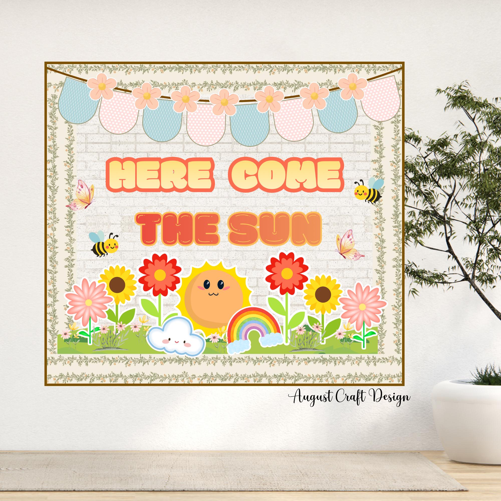 Summer Bulletin Board Kit Printable Classroom Decor Here Comes the Sun ...