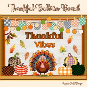 Prikbord dankbaar Turkije: klasdecor herfst (afdrukbare pdf-bestanden)