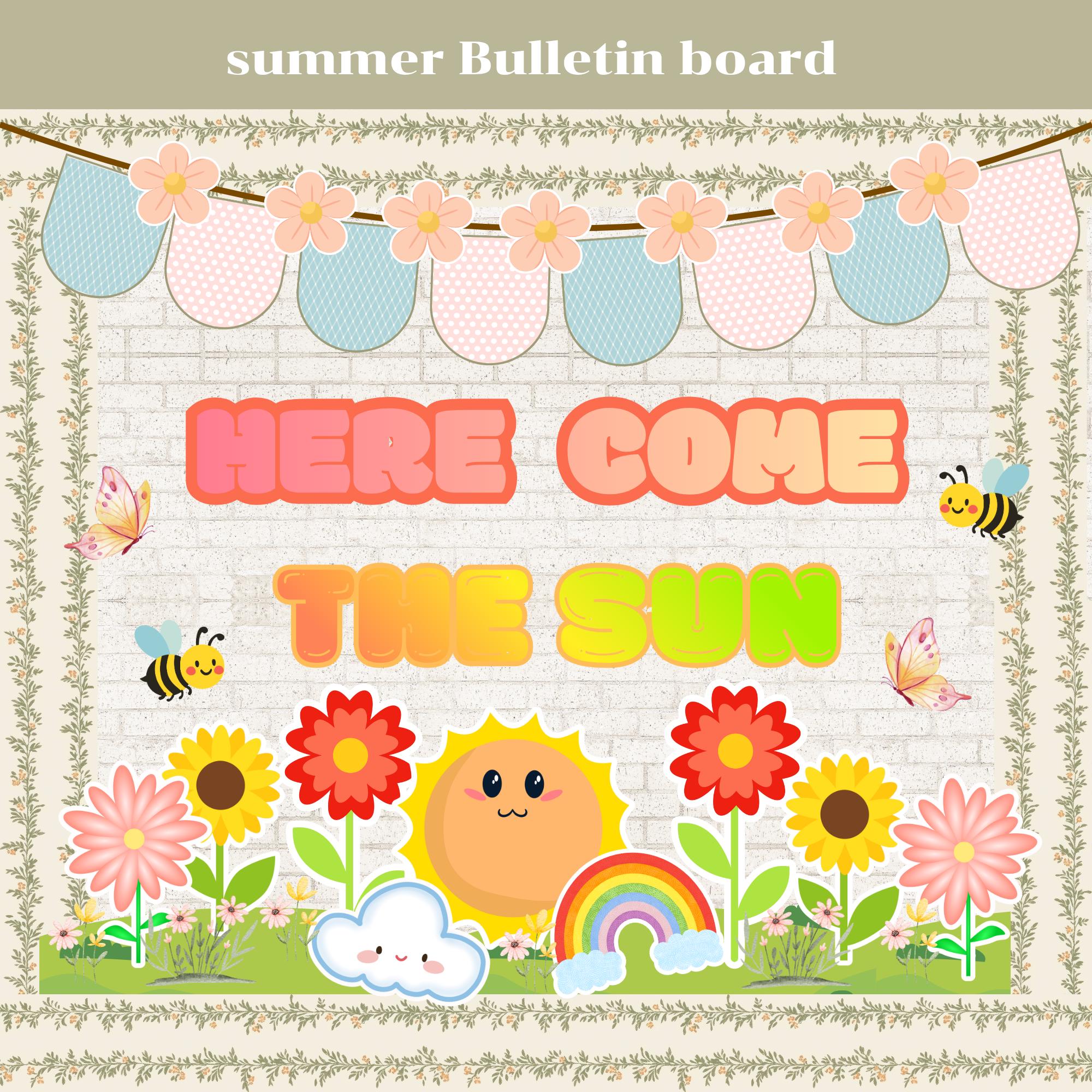 Summer Bulletin Board Kit Printable Classroom Decor Here Comes the Sun ...